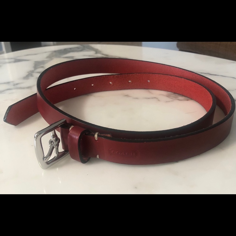 Coach Red Leather Belt